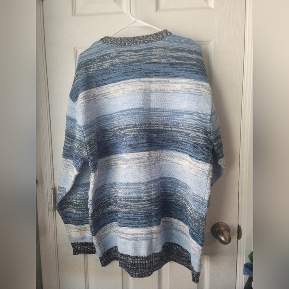 vintage y2k southpole Striped Blue/white  Long Sleeve Crew Neck sweater SZXL - Picture 2 of 11